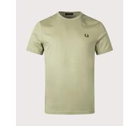 Fred Perry Mens Ringer T-Shirt - Colour: X88 Olive Mint - Size: Large