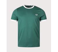 Fred Perry Mens Ringer T-Shirt - Colour: Z93 Sport Green/Snow White - Size: 2XL