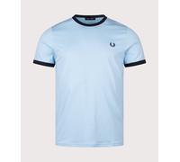 Fred Perry Mens Ringer T-Shirt - Colour: Z94 Track Blue/Navy - Size: Large