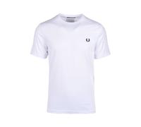 Fred Perry Mens Ringer T-Shirt in White Cotton - Size Large