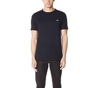Fred Perry Men's Ringer T-Shirt, Navy, Large
