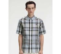 Fred Perry Mens Short Sleeve Madras Check Shirt Light Smoke 353 - Light Smoke 353 - M