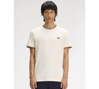 Fred Perry Mens T-Shirt in Ivory Cotton - Size Medium