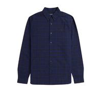 Fred Perry Mens Tartan Long-Sleeved ShirtXS Navy Blue SY692