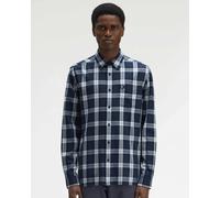Fred Perry Mens Tartan Twill Shirt - Dark Airforce 738 - Dark Airforce 738 - M