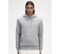 Fred Perry Mens Tipped Hooded Sweatshirt - Grey Cotton - Size Large