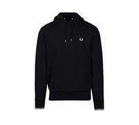 Fred Perry Mens Tipped Hooded Sweatshirt in Black Cotton - Size Large
