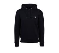 Fred Perry Mens Tipped Hooded Sweatshirt Navy Cotton - Size Medium