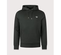 Fred Perry Mens Tipped Hoodie - Colour: T50 Night Green/Snow White/Snow White - Size: XL