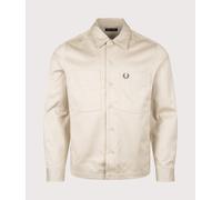 Fred Perry Mens Twill Overshirt - Colour: 691 Oatmeal - Size: Medium