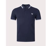 Fred Perry Mens M3600 Twin Tipped Polo Shirt in Navy Cotton - Size Large