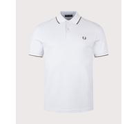 Fred Perry Mens Twin Tipped Fred Perry Polo Shirt - Colour: 80B Dusky Blue/Ecru/Laurel Wreath Green - Size: XXL