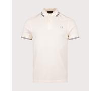 Fred Perry Mens Twin Tipped Fred Perry Polo Shirt - Colour: 95A Ecru/Stockport Blue - Size: Medium