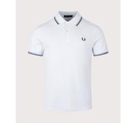 Fred Perry Mens Twin Tipped Fred Perry Polo Shirt - Colour: 96A Light Ice Blue/Ace Blue/Navy - Size: Large