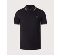 Fred Perry Mens Twin Tipped Fred Perry Polo Shirt - Colour: S77 Black/Shaded Stone/Shaded Stone - Size: XXL XXL