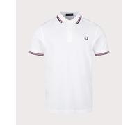 POLO UOMO FRED PERRY DOPPIA RIGA SNWHT/BRED/NVY