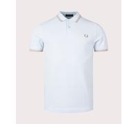 Fred Perry Mens Twin Tipped Fred Perry Polo Shirt - Colour: V27 Light Ice/Warm Grey/Warm Grey - Size: Medium