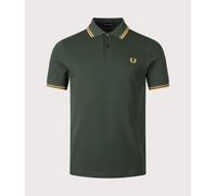 Fred Perry Mens Twin Tipped Fred Perry Polo Shirt - Colour: Y22 Court Green/Honeycomb - Size: Medium