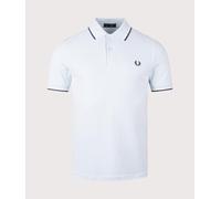 Fred Perry Mens Twin Tipped Fred Perry Polo Shirt - Colour: Y25 Light Ice/Snow White/Tennis Blue - Size: XL