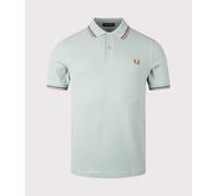 Fred Perry Mens Twin Tipped Fred Perry Polo Shirt - Colour: Y26 Silver Blue/Tennis Blue/Cinnamon - Size: XL