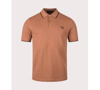 Men's Fred Perry Twin Tipped Fred Perry Polo Shirt - Brown - Size: 44/Regular