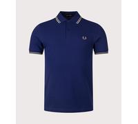 Fred Perry Mens Twin Tipped Fred Perry Polo Shirt - Colour: Y59 French Navy/Olive Mint/Olive Mint - Size: Large
