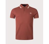 Fred Perry Mens Twin Tipped Fred Perry Polo Shirt - Colour: Z51 Whiskey Brown/Ecru/Ecru - Size: XL