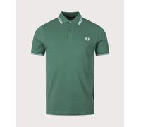 Fred Perry Mens Twin Tipped Fred Perry Polo Shirt - Colour: Z59 Sport Green/Track Blue/Track Blue - Size: Medium