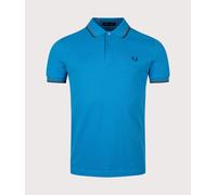 Fred Perry Mens Twin Tipped Fred Perry Polo Shirt - Colour: Z73 Court Blue/Shaded Stone/Dark Petrol - Size: 2XL 2XL