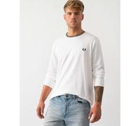 Fred Perry Mens Twin Tipped Long Sleeve T-Shirt - White 100 - White 100 - X-Large