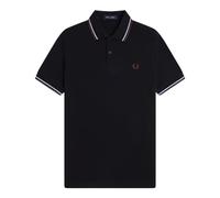 Fred Perry Men's Twin Tipped Polo Shirt Black/Ball Boy Blue/Oxblood