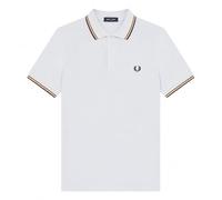 Fred Perry Men's Twin Tipped Polo Shirt Dusky Blue/Dark Caramel/Night Green