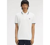 Fred Perry Mens Twin Tipped Polo Shirt in White Cotton - Size Large