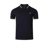 Fred Perry Mens Twin Tipped Polo Shirt M3600 100% Cotton in Black Tipped with Shaded Stone Size XXXL