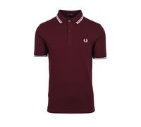 Fred Perry Mens Twin Tipped Polo Shirt Oxblood - Red Cotton - Size X-Large