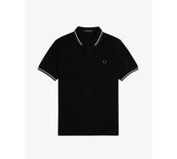 Fred Perry Mens Twin Tipped Signature Polo Shirt Colour: Black/Ecru/Laurel Wreath Green W54, Size: XL