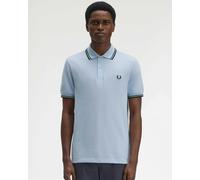 Short Sleeve Twin Tipped Polo Shirt Light Smoke Navy, Medium
