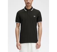 Fred Perry Mens Twin Tipped Signature Polo Shirt NOS - Dark Green Cotton - Size Large