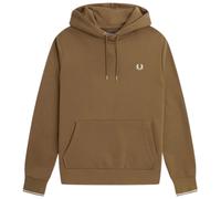 Fred Perry Mens Twin Tipped Sleeve Brown Hoodie Cotton - Size Small