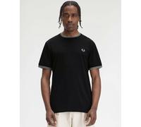 Fred Perry Mens Twin Tipped T-Shirt - Black/Silver Blue Q46 - Black/Silver Blue Q46 - L