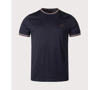 Fred Perry Mens Twin Tipped T-Shirt - Colour: 52A Navy/Warm Oat/Burnt Tobacco - Size: Medium Medium