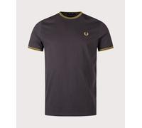 Fred Perry Mens Twin Tipped T-Shirt - Colour: 58A Anchor Grey/Tennis Ball Yellow - Size: Medium Medium