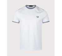 Fred Perry Mens Twin Tipped T-Shirt - Colour: 96A Light Ice/Ace Blue/Navy - Size: XL
