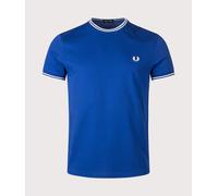 Fred Perry Mens Twin Tipped T-Shirt - Colour: 99A Soho Eclipse/Snow White - Size: Medium