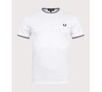 Fred Perry Mens Twin Tipped T-Shirt - Colour: Core 100 White - Size: Medium Medium