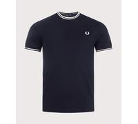 Fred Perry M1588 Twin Tipped T Shirt Navy Dark Blue Blue size M