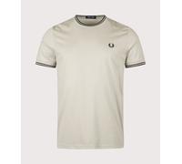 Fred Perry Mens Twin Tipped T-Shirt - Colour: S23 Seagrass/Black - Size: Medium