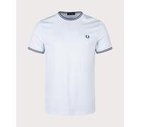 Fred Perry Mens Twin Tipped T-Shirt - Colour: V08 Light Ice/Midnight Blue - Size: XXL XXL