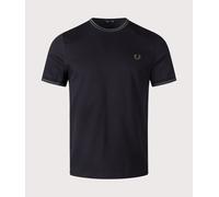 Fred Perry Mens Twin Tipped T-Shirt - Colour: Y43 Black/Court Green - Size: XL XL