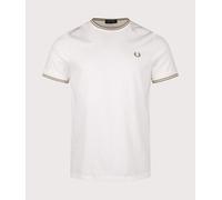 Men's Fred Perry Mens Twin Tipped T-Shirt - White - Size: 42/Regular
